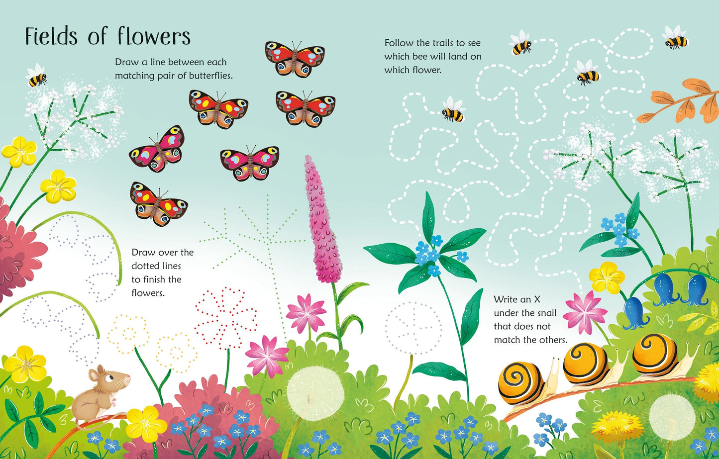 Carte educativa de activitatii - Wipe-Clean Spring Activities, Usborne