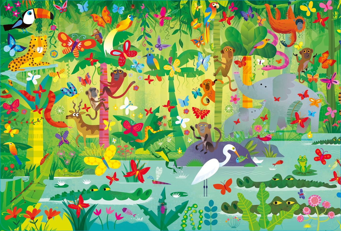 Set puzzle si carte - Usborne Book And Jigsaw In The Jungle, Usborne