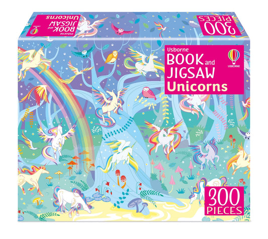 Set puzzle si carte - Book And Jigsaw Unicorns, Usborne