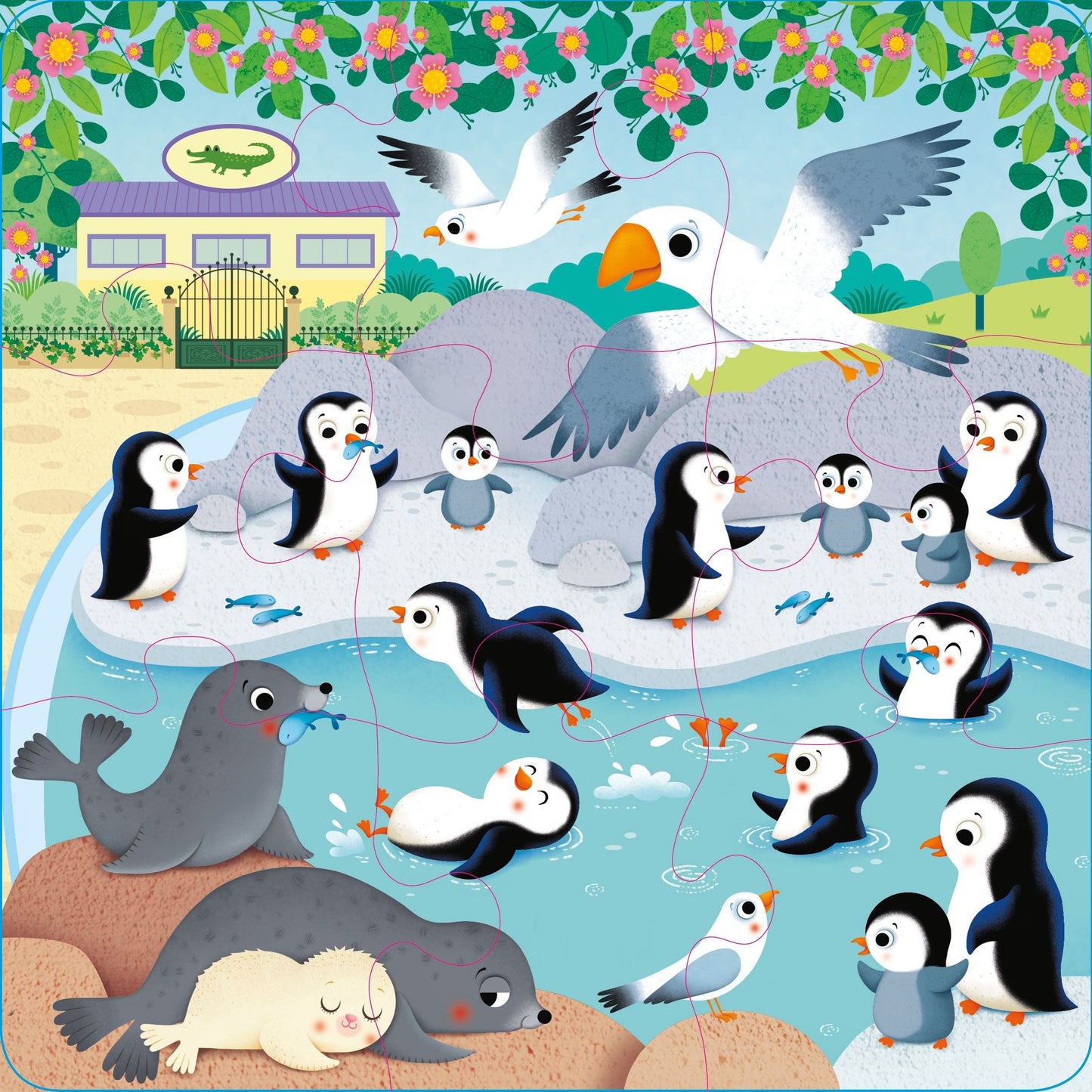 Set puzzle si carte - Usborne Book and 3 Jigsaws: The Zoo, Usborne