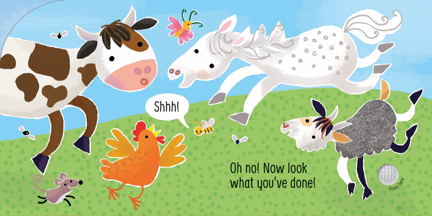 Carte senzoriala cu sunete - Don't Tickle the Cow!, Usborne