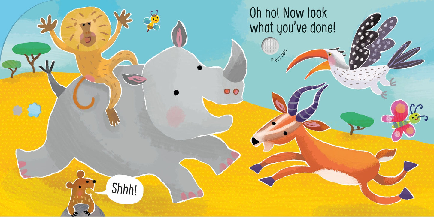 Carte senzoriala cu sunete - Don't Tickle The Rhino!, Usborne