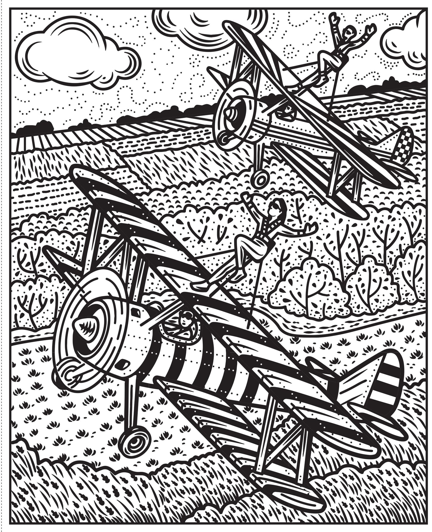 Carte pictură cu apă - Planes And Helicopters Magic Painting Book, Usborne