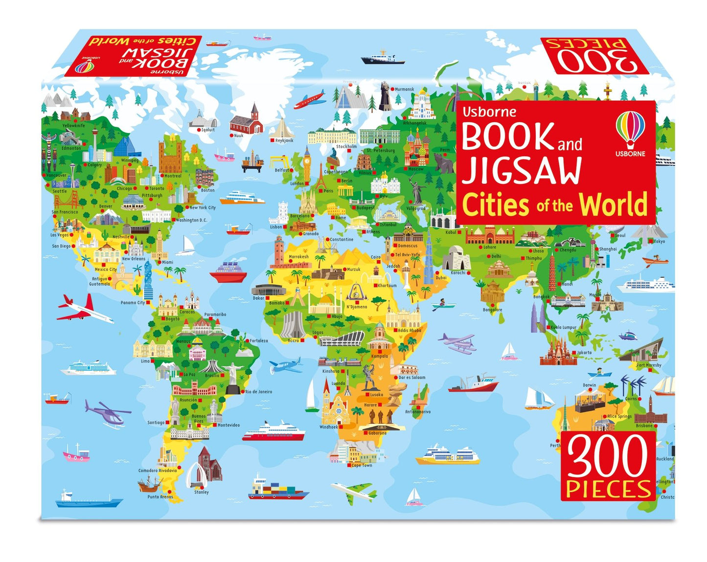 Set puzzle si carte - Book And Jigsaw Cities Of The World, Usborne