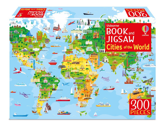 Set puzzle si carte - Book And Jigsaw Cities Of The World, Usborne