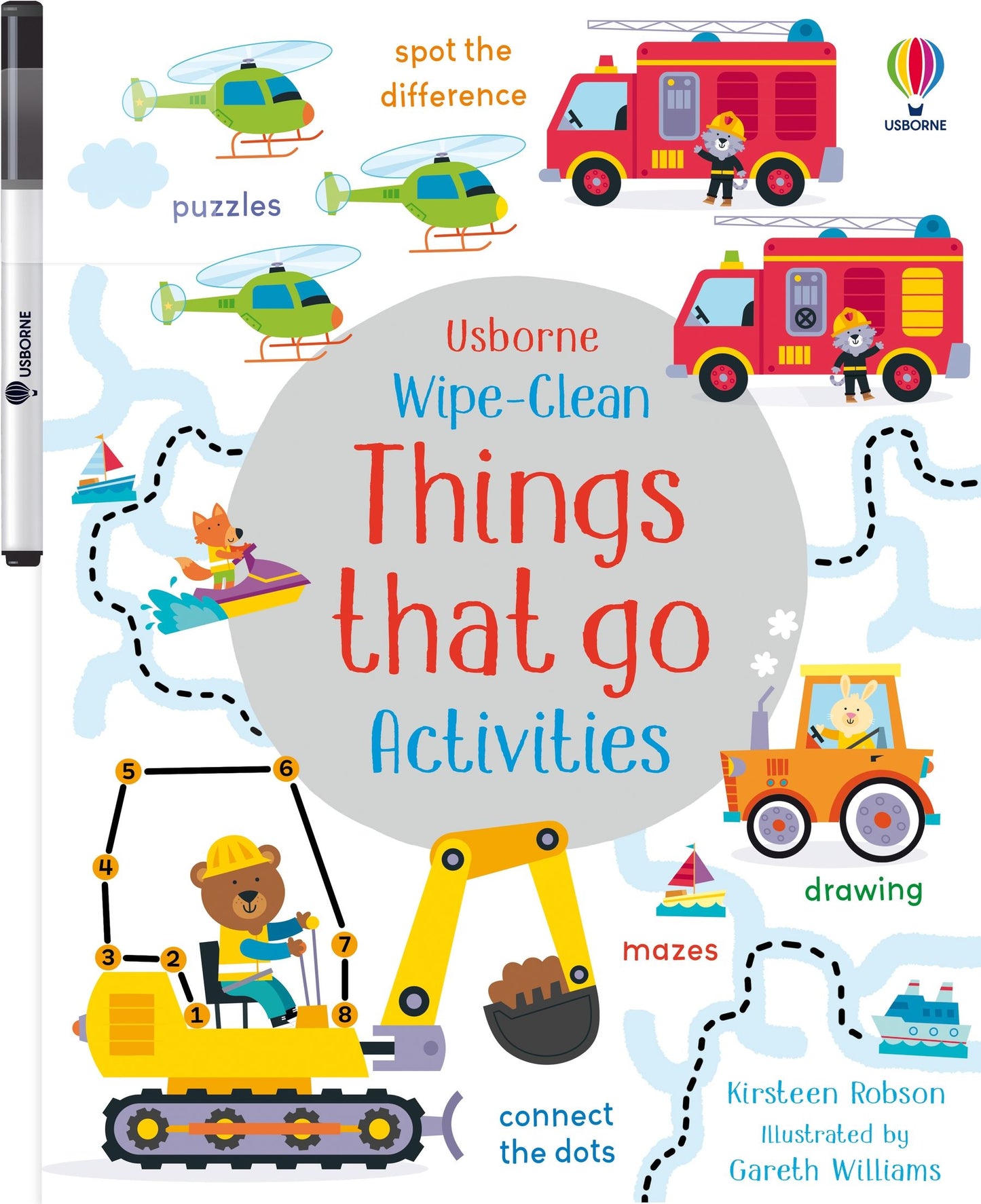 Carte educativa de activitatii - Wipe-Clean Things That Go Activities, Usborne