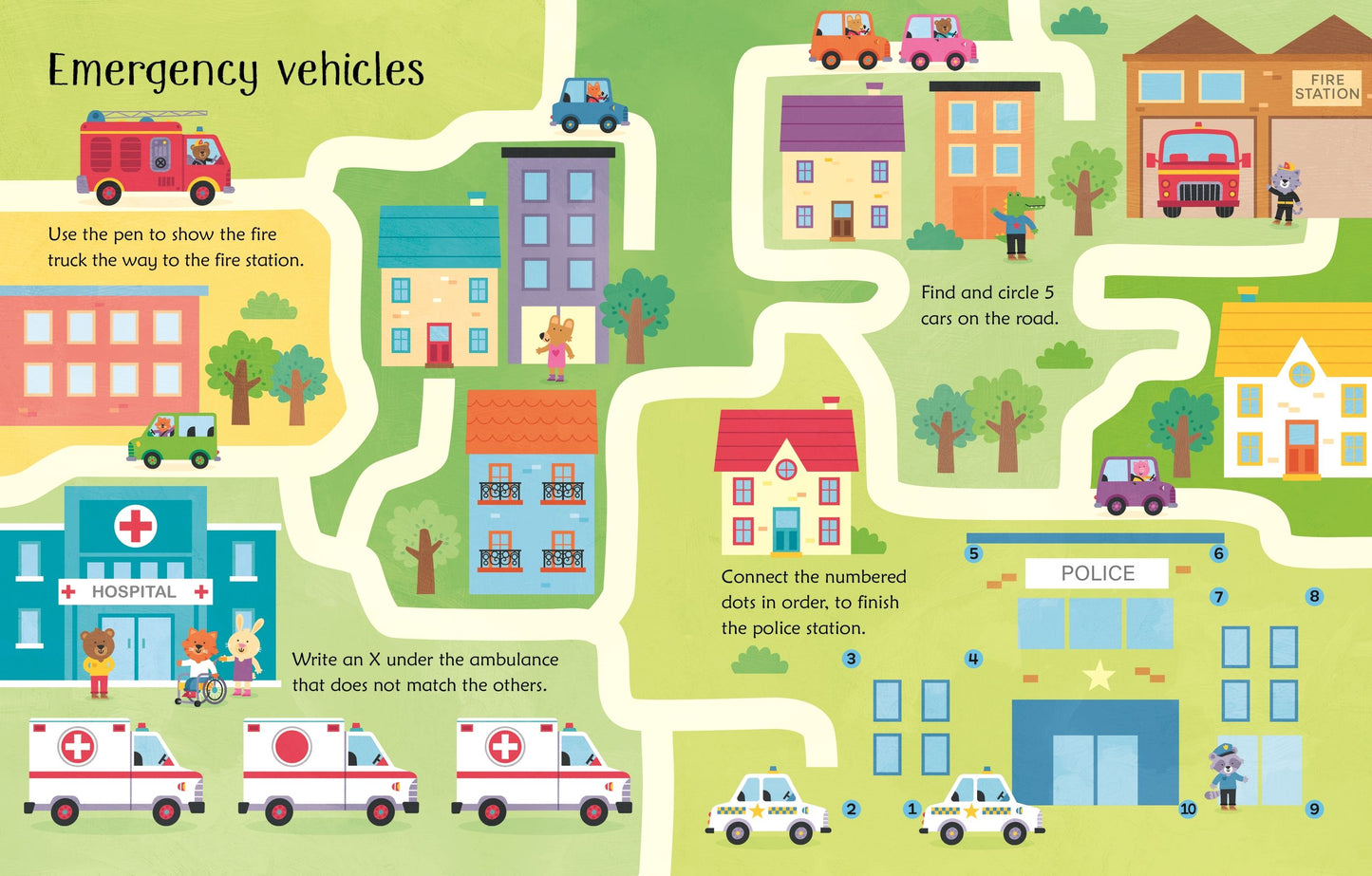 Carte educativa de activitatii - Wipe-Clean Things That Go Activities, Usborne