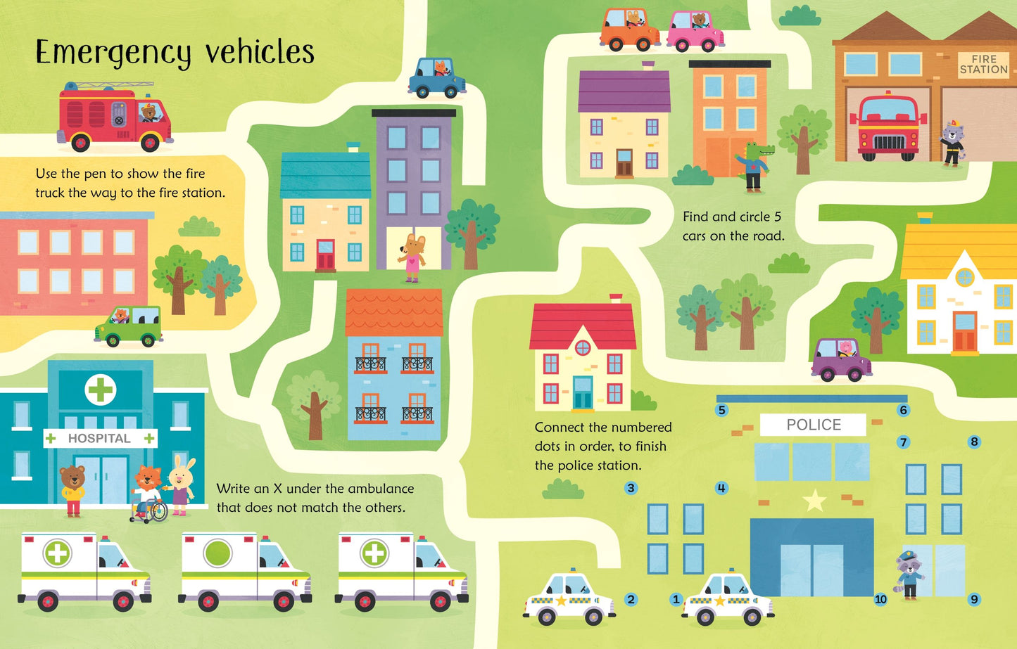 Carte educativa de activitatii - Wipe-Clean Things That Go Activities, Usborne