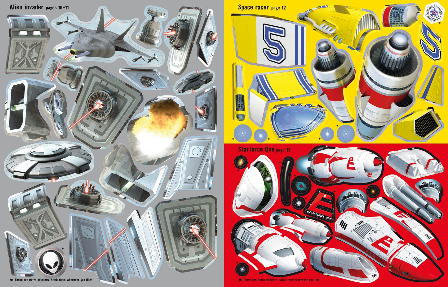 Carte stickere - Build Your Own Spaceships Sticker Book, Usborne