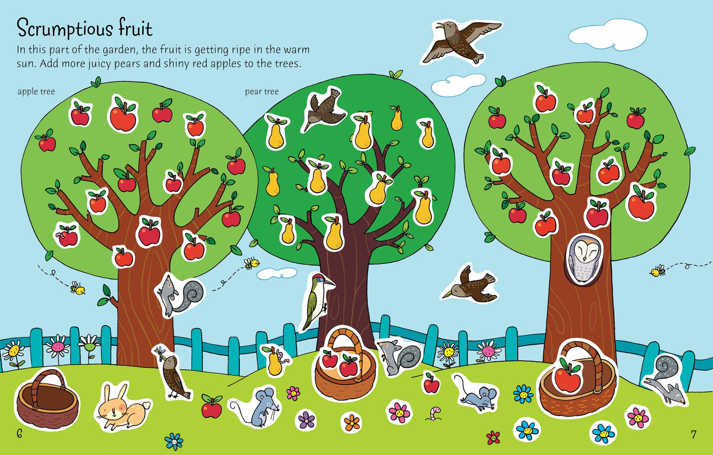 Carte stickere - First Sticker Book Garden, Usborne