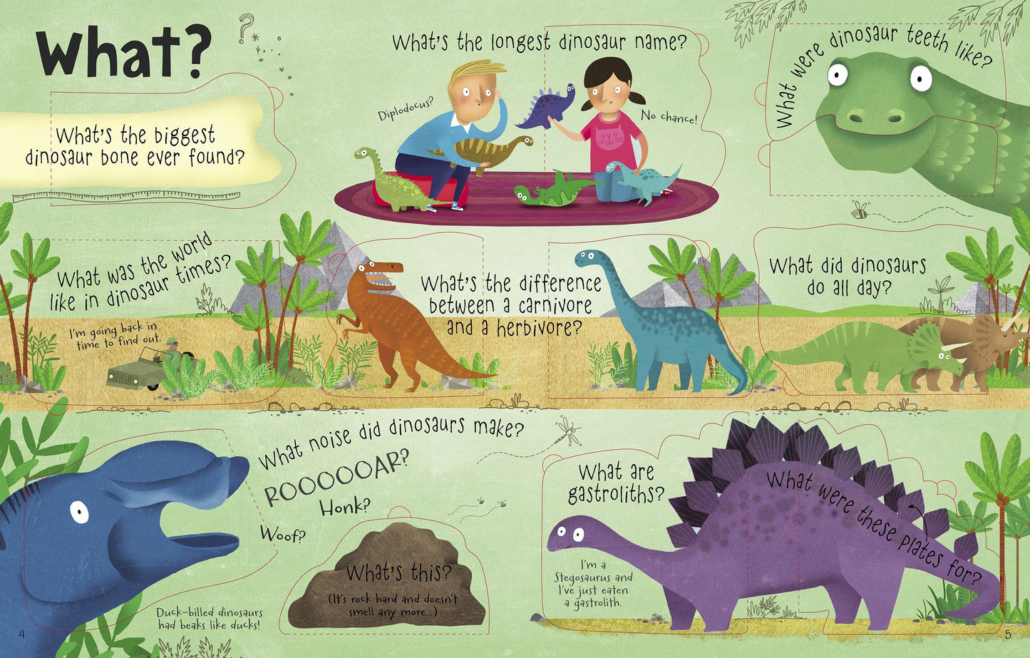Carte clapete pentru copii - Lift-the-flap Questions and Answers about Dinosaurs, Usborne