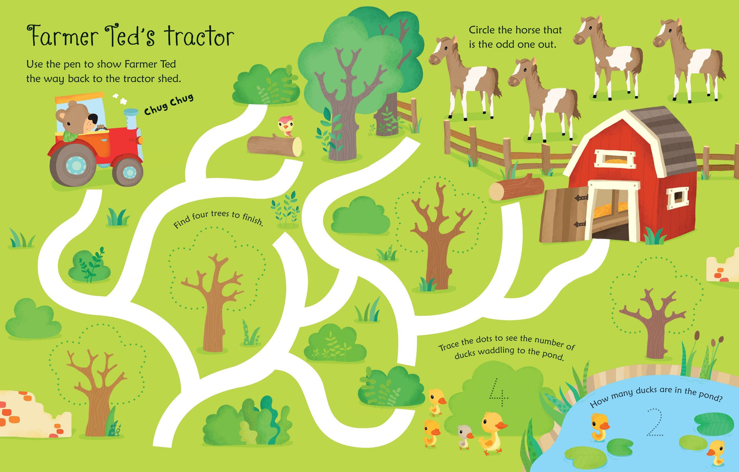 Carte educativa de activitatiii - Wipe-Clean Farm Activities, Usborne