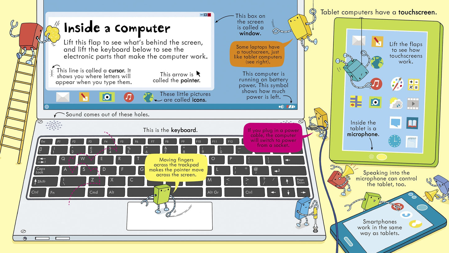 Carte clapete copii - Look Inside How Computers Work, Usborne