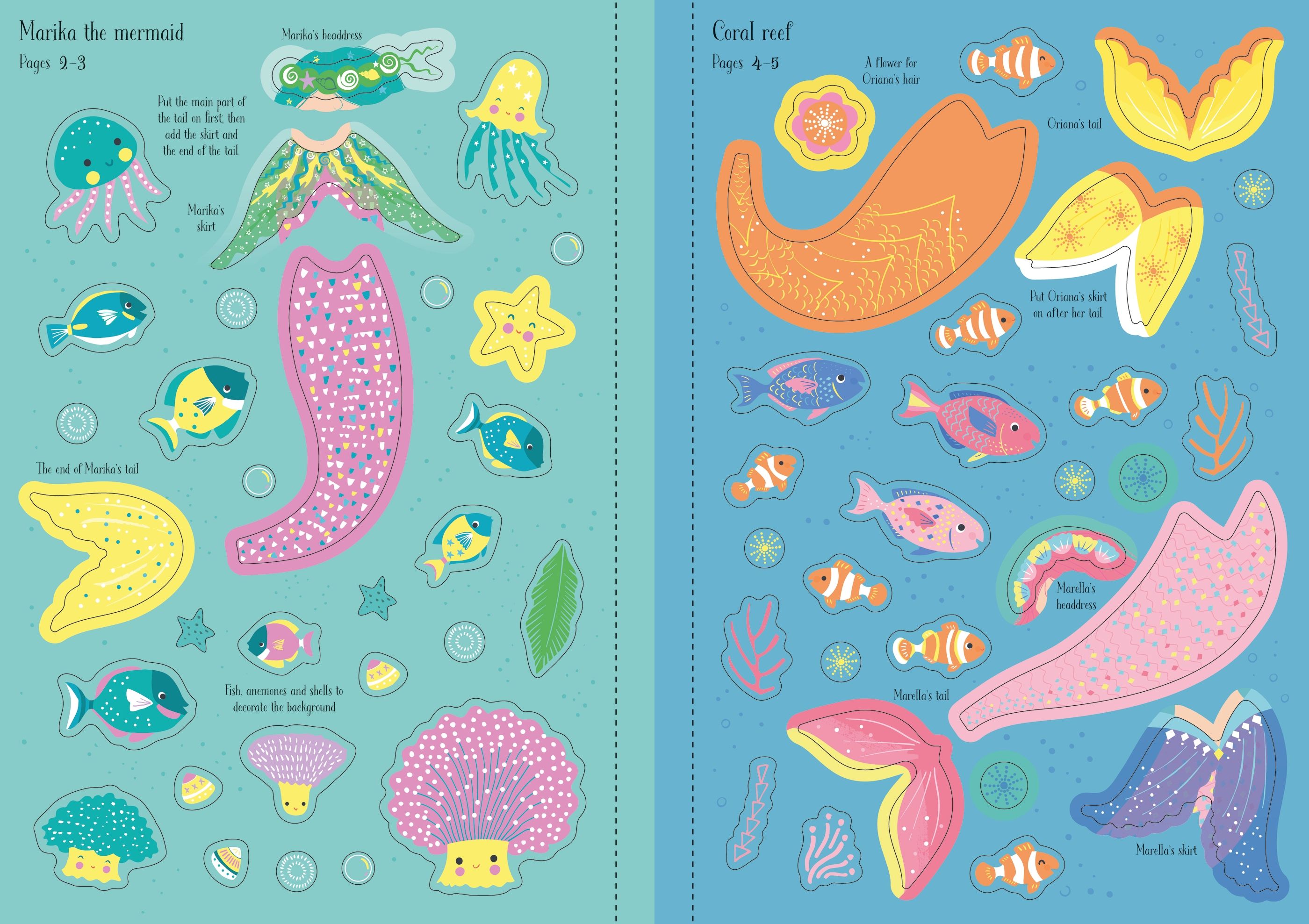 usborne little sticker dolly dressing mermaid Carte stickere