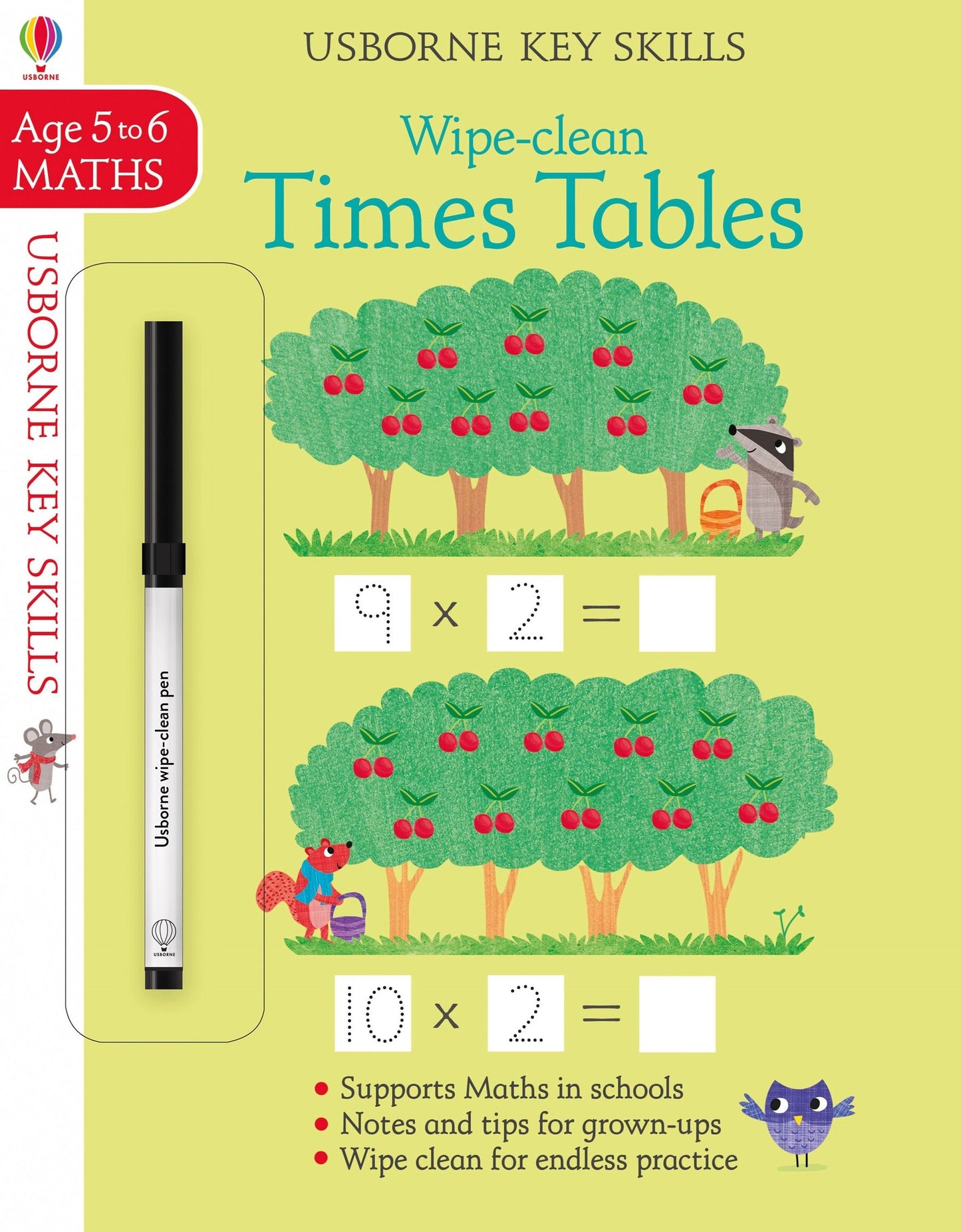 Carte educativa de activitatii  - Wipe-clean Times Tables 5-6, Usborne, 5 ani+