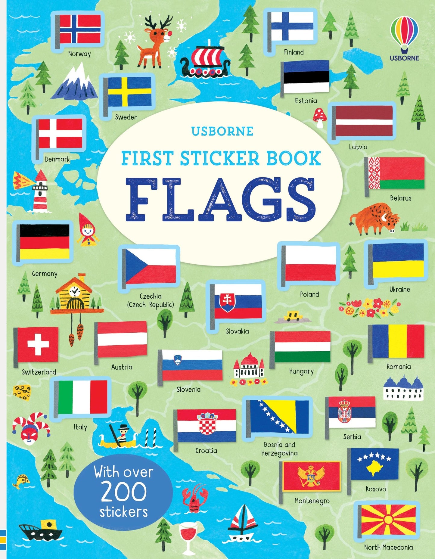 Carte stickere - First Sticker Flags, Usborne