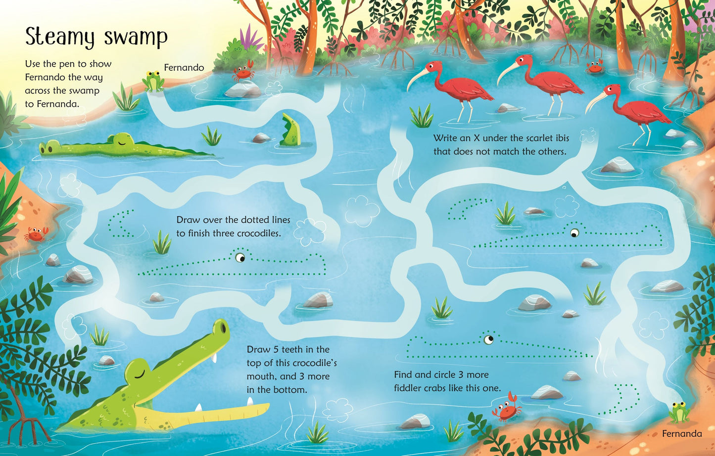 Carte copii - Wipe Clean Jungle Activities, Usborne