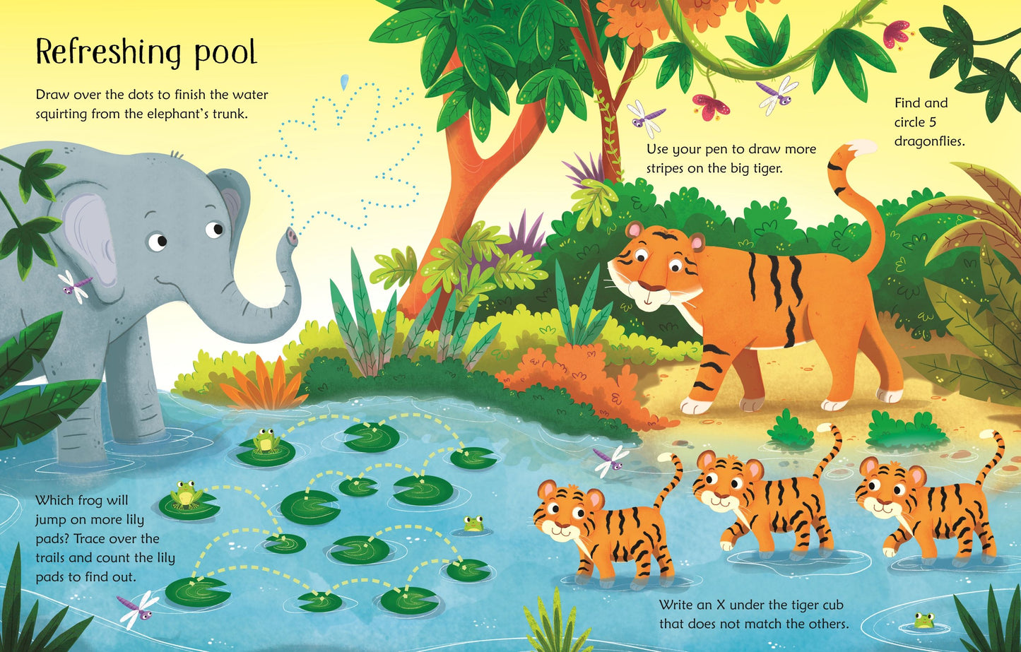 Carte copii - Wipe Clean Jungle Activities, Usborne