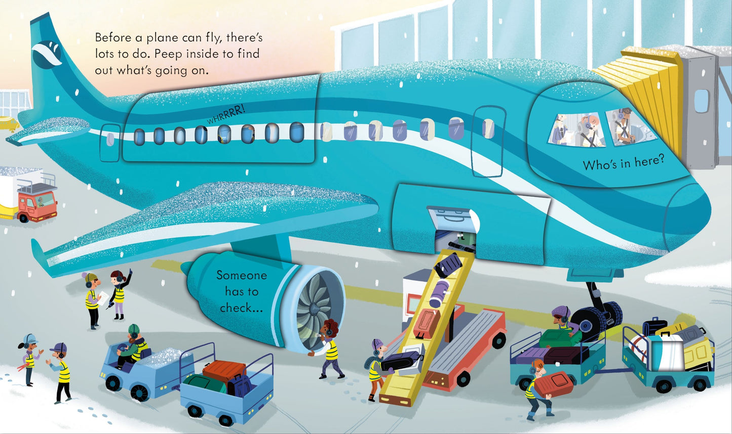 Carte clapete copii - Peep Inside How A Plane Works, Usborne