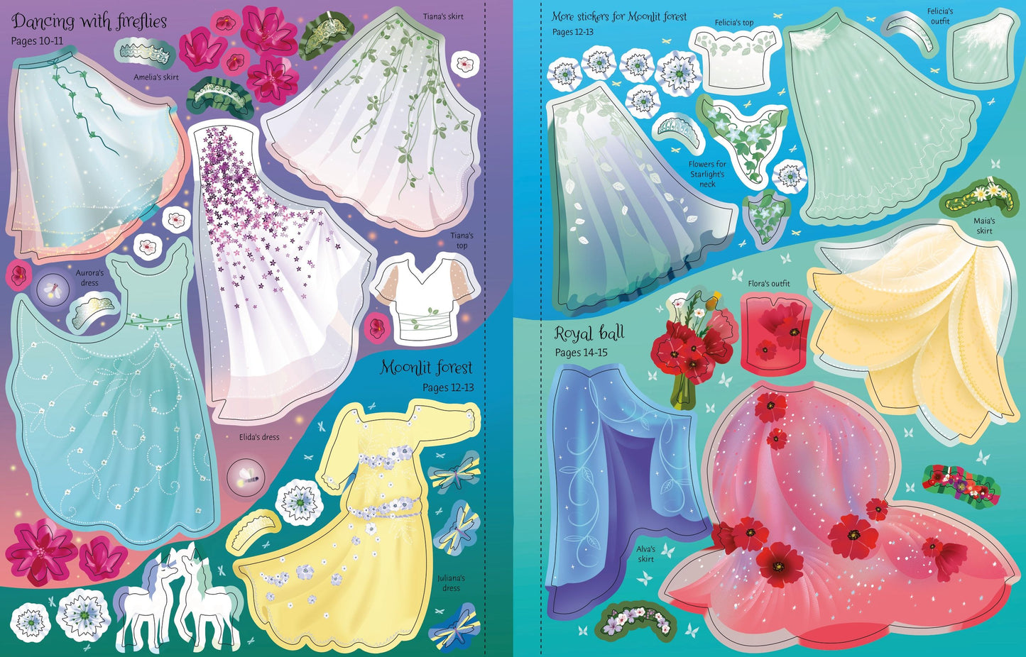 Carte stickere - Sticker Dolly Dressing  Fairy Princesses, Usborne