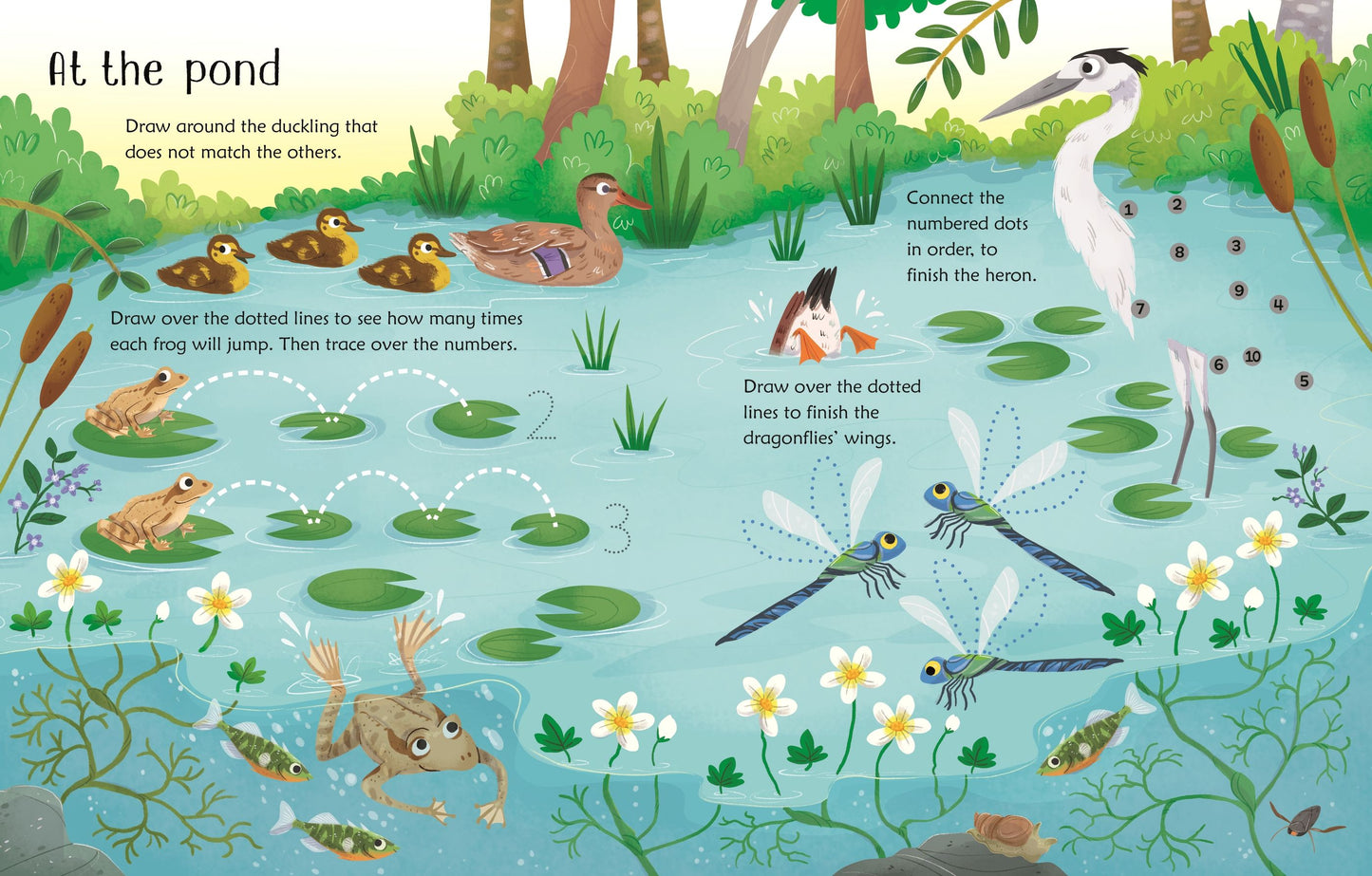 Carte educativă de activitate - Wipe-Clean Woodland Activities, Usborne, 3 ani+