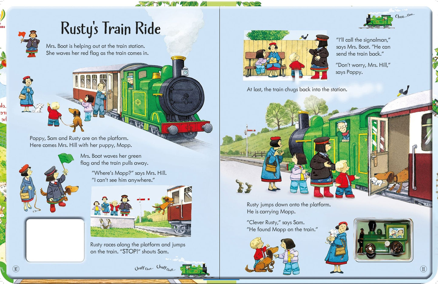 Set puzzle si carte - Poppy and Sam's Wind-up Train Book, Usborne