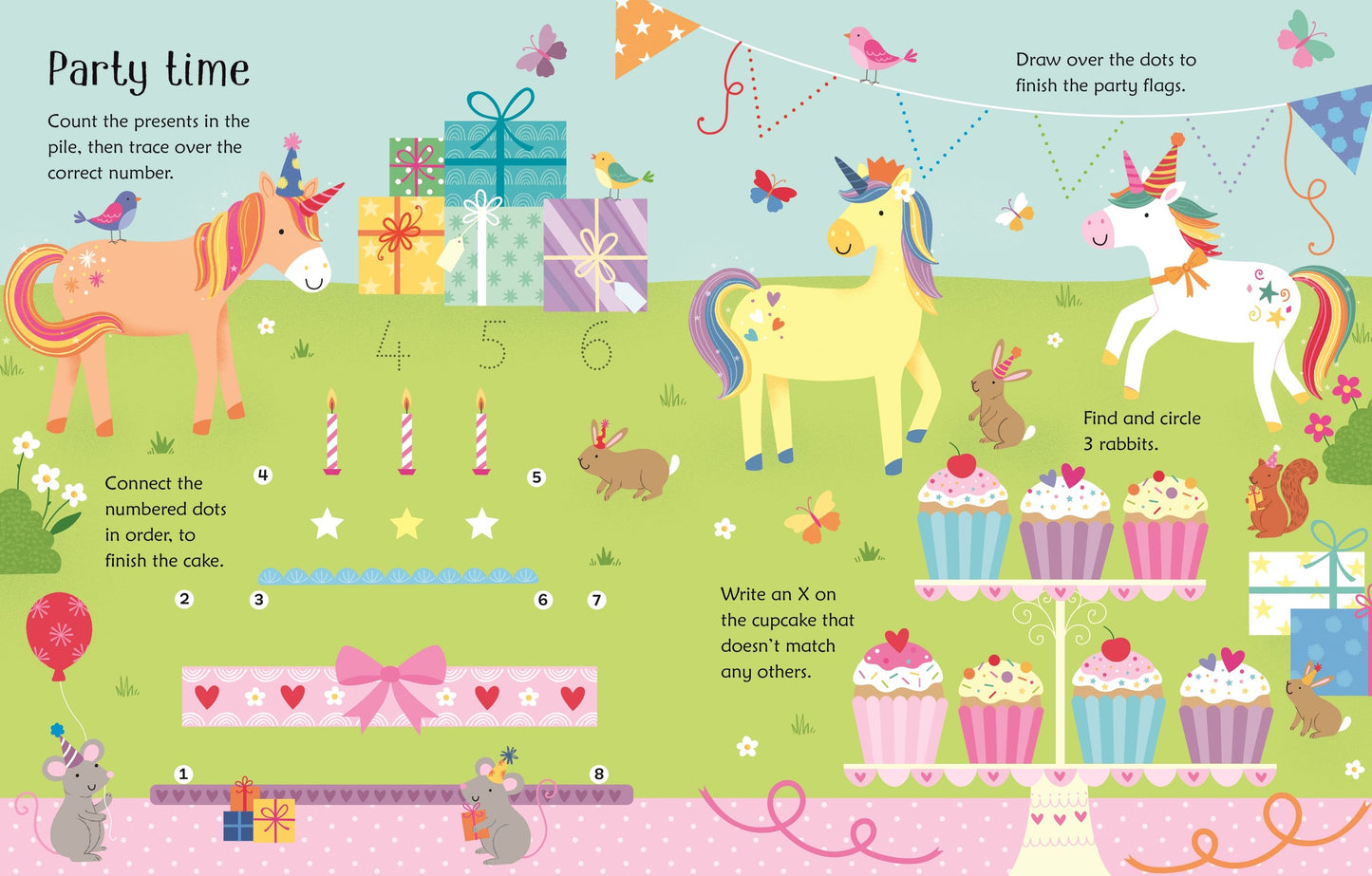 Carte educativa de activități scrie și șterge - Wipe-Clean Unicorn Activities, Usborne