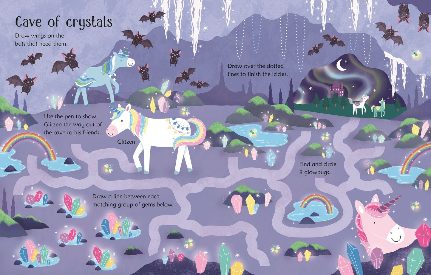 Carte educativa de activități scrie și șterge - Wipe-Clean Unicorn Activities, Usborne