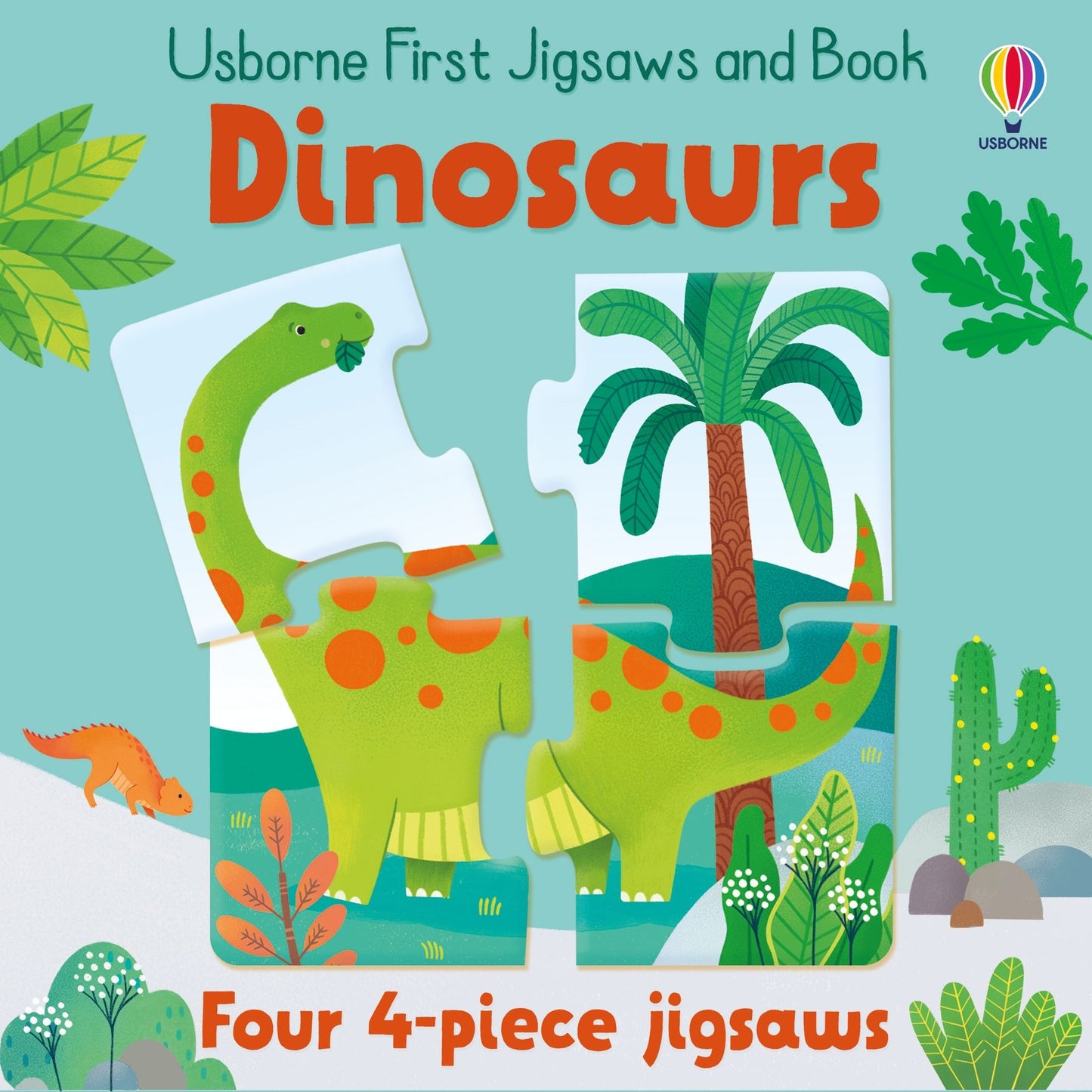 Set puzzle si carte - Usborne First Jigsaws: Dinosaurs, Usborne