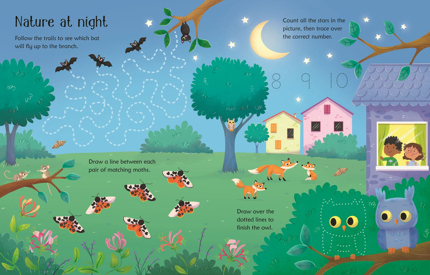 Carte educativă de activități scrie și șterge - Wipe-Clean Nature Activities, Usborne