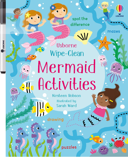 Carte educativa de activitatii - Wipe-Clean Mermaid Activities, Usborne