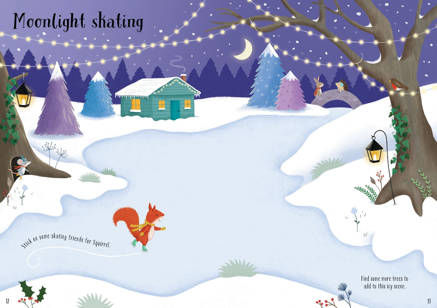 Carte stickere copii - Sparkly Christmas Trees, Usborne
