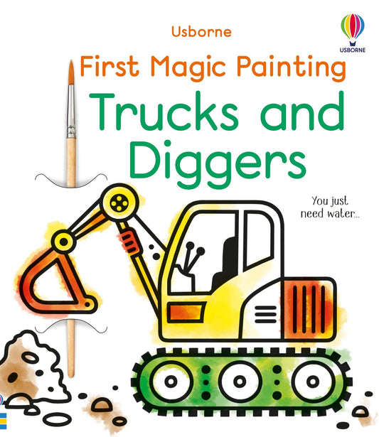 Carte pictura cu apa - First Magic Painting Trucks and Diggers, Usborne