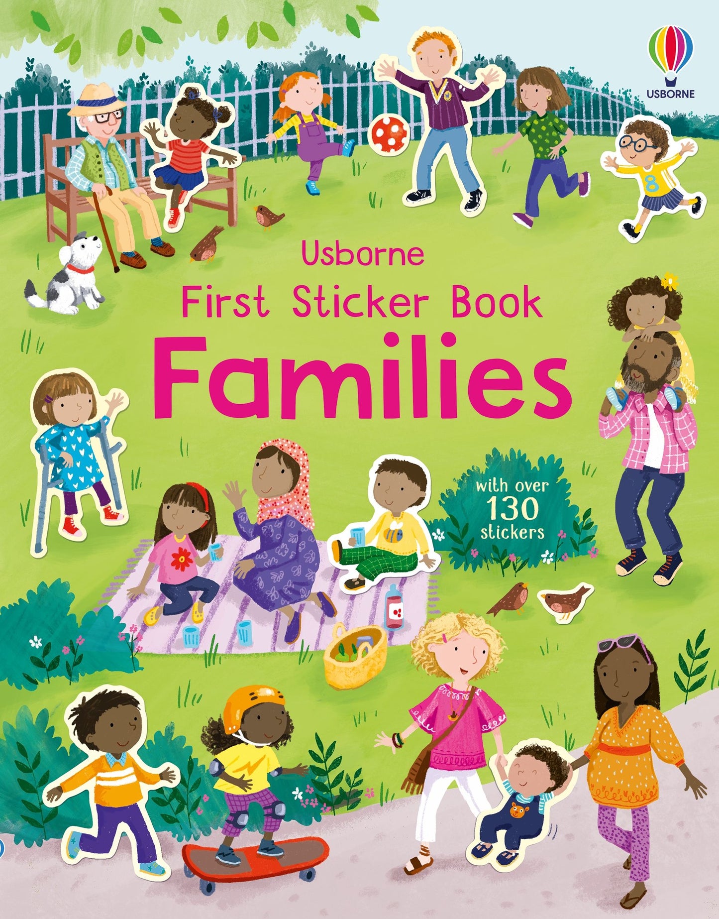 Carte cu stickere - First Sticker Book Families, Usborne, 3 ani+