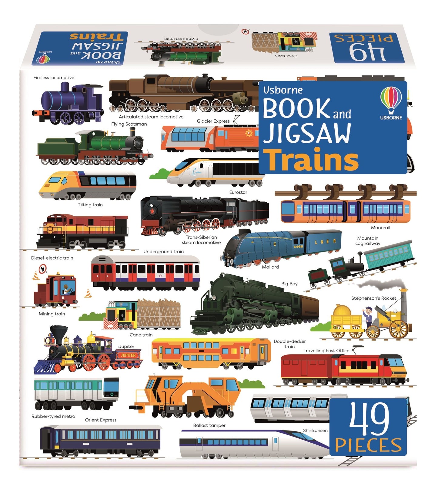 Set puzzle si carte - Usborne Book And Jigsaw Trains, Usborne
