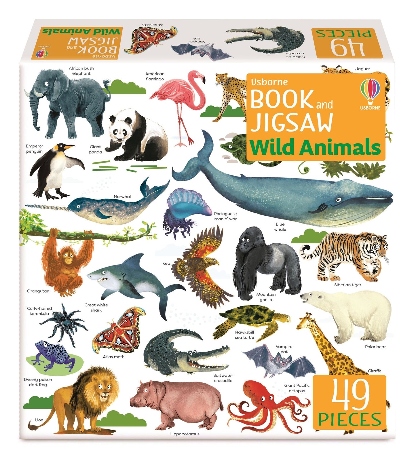 Set puzzle si carte - Usborne Book And Jigsaw Wild Animals, Usborne