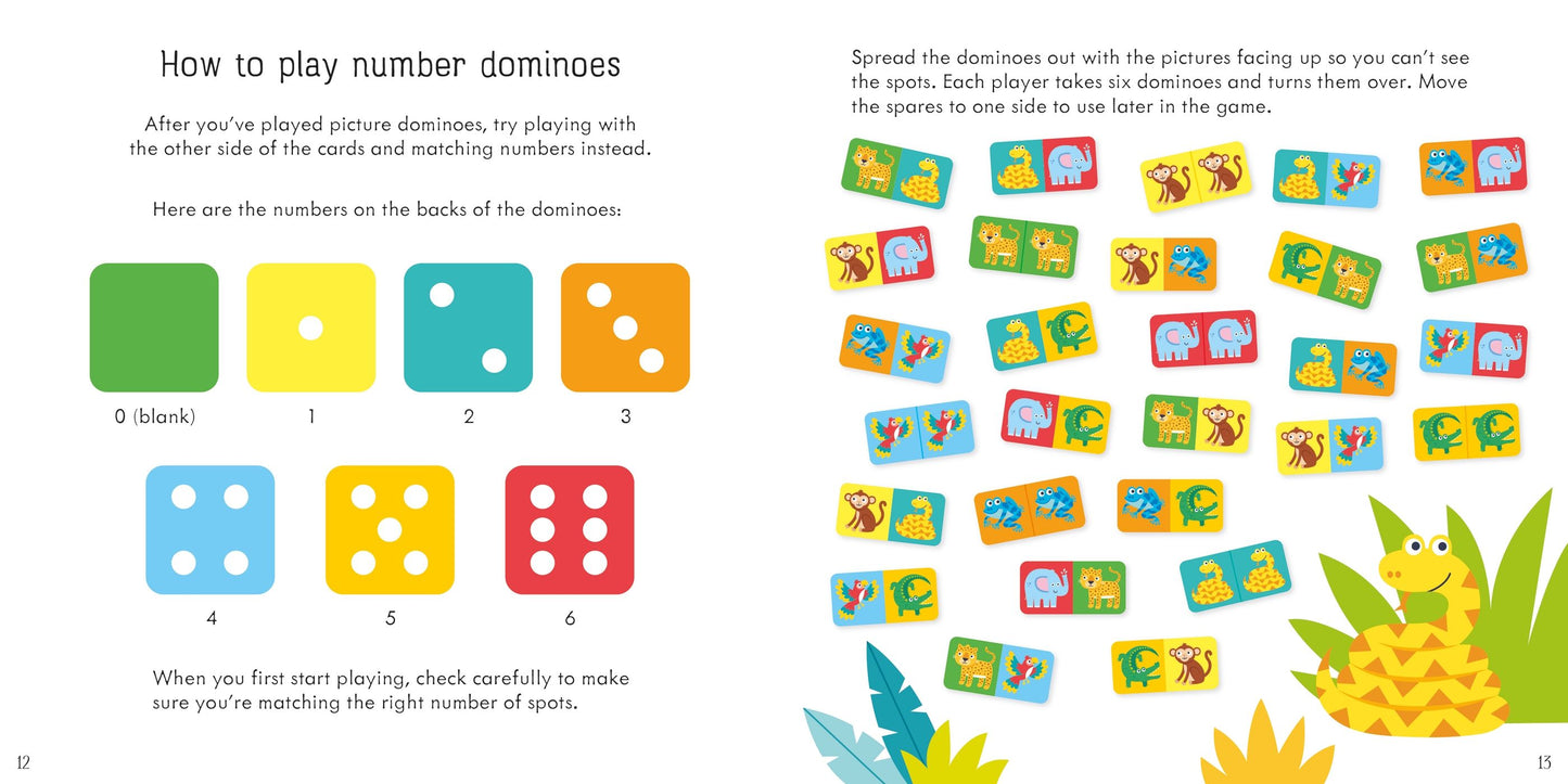Carte copii - Jungle Dominoes Game, Usborne