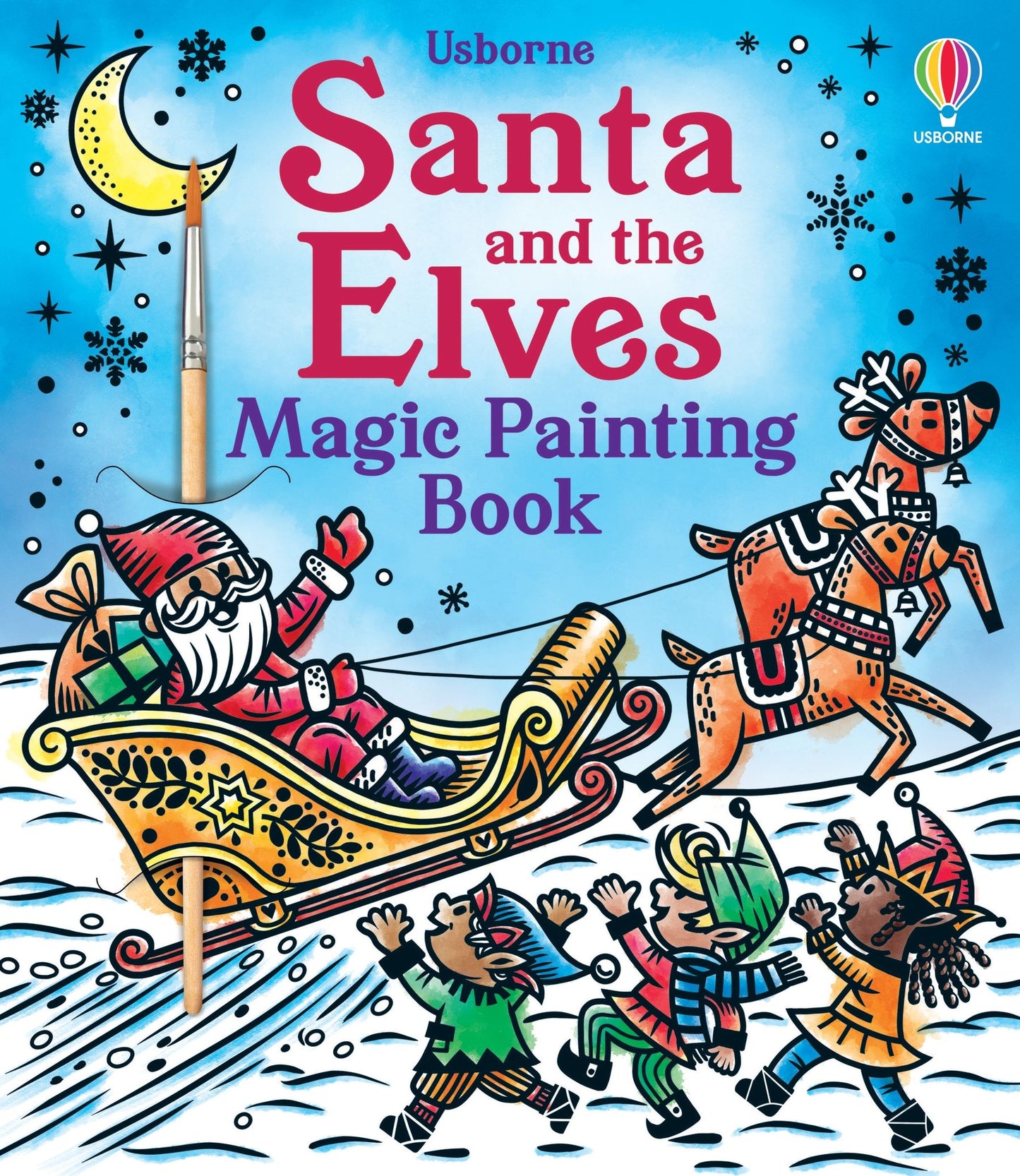 Carte pictur? cu ap? - Santa And The Elves Magic Painting Book, Usborne