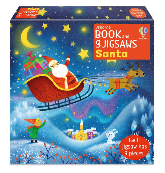 Set puzzle si carte - Usborne Book And 3 Jigsaws: Santa, Usborne