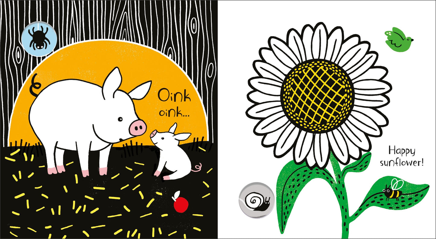 Carte copii - Baby's Black and White Books Farm, Usborne