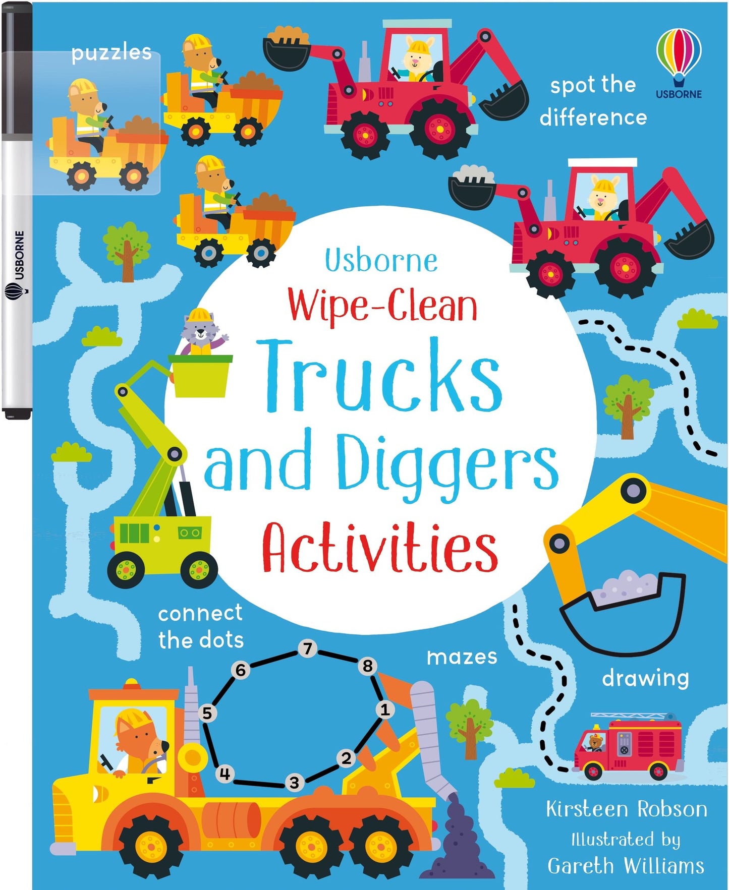Carte educativa de activit??i - Wipe-Clean Trucks And Diggers Activities, Usborne