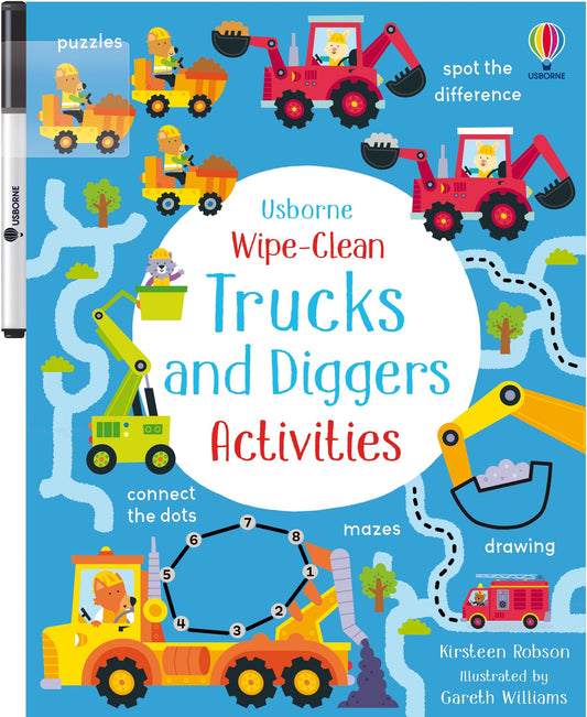 Carte educativa de activit??i - Wipe-Clean Trucks And Diggers Activities, Usborne