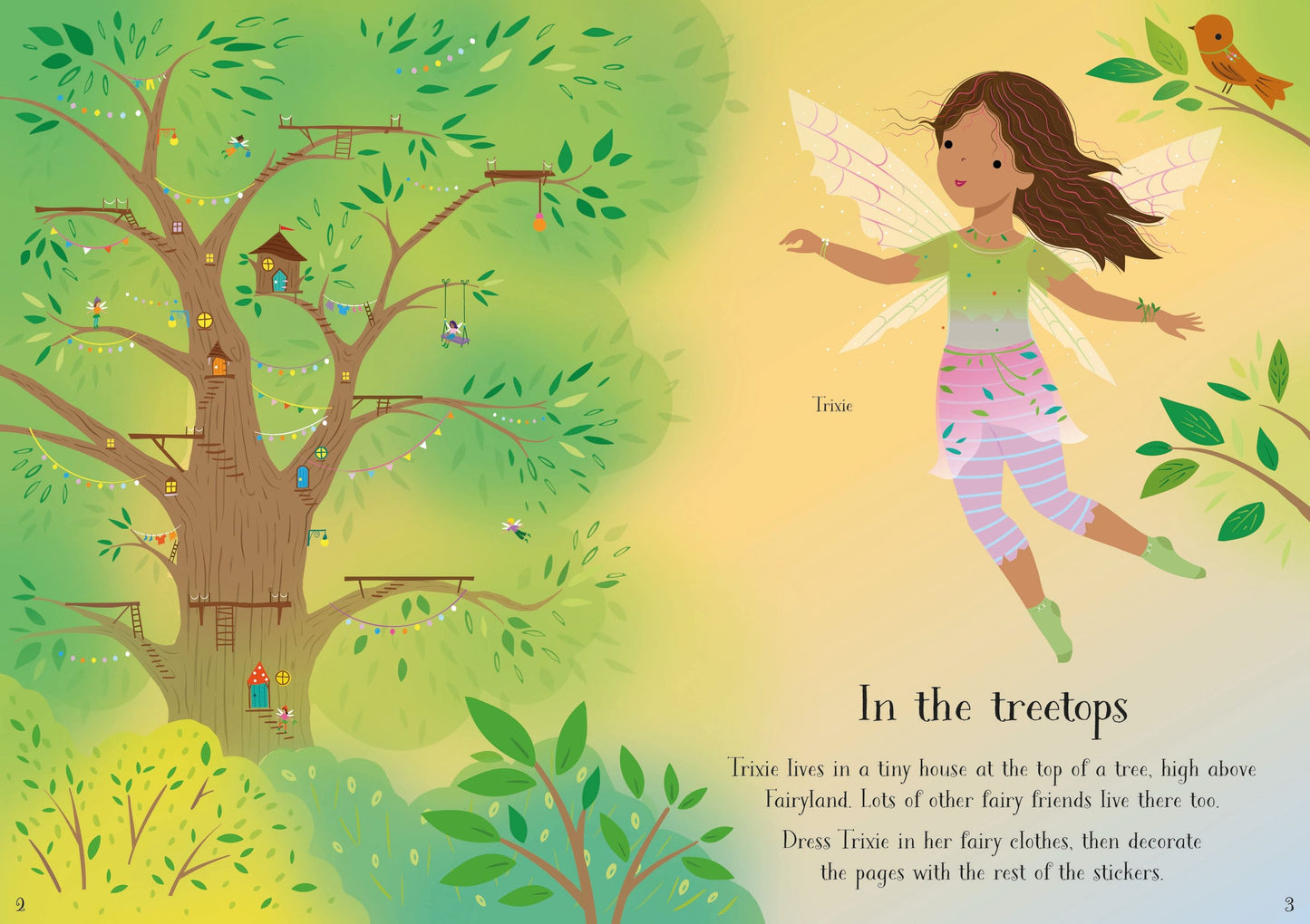 Carte stickere - Little Sticker Dolly Dressing Treetop Fairies, Usborne
