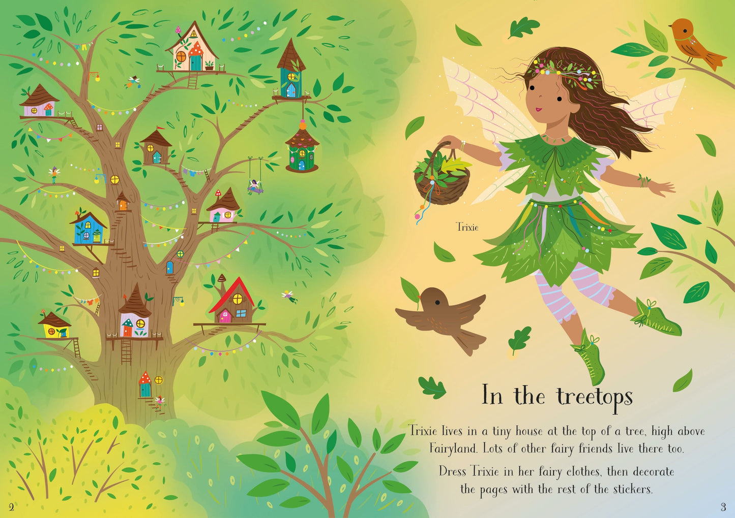 Carte stickere - Little Sticker Dolly Dressing Treetop Fairies, Usborne