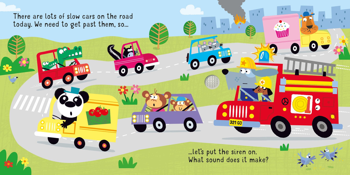 Carte sunete - Let's go on a Fire Engine, Usborne, 12 luni+