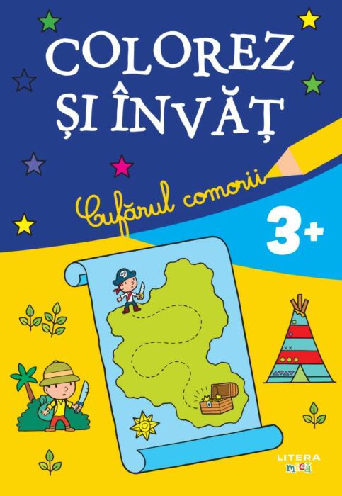 Carte de colorat copii - Colorez si invat. Cufarul comorii (3+)
