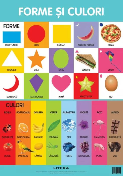 Forme si culori. Planse educationale copii